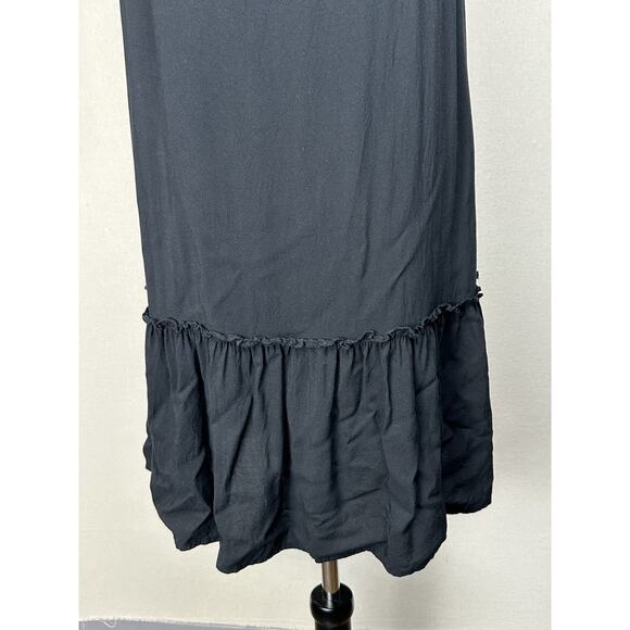 Kelly Renee Black Sleeveless Rayon Dress Ruffle size Medium Lace Up Whimsy Goth - Picture 7 of 12